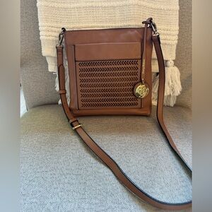 Tommy Bahama Cedros Brown Leather Crossbody Bag, perfect for travel!